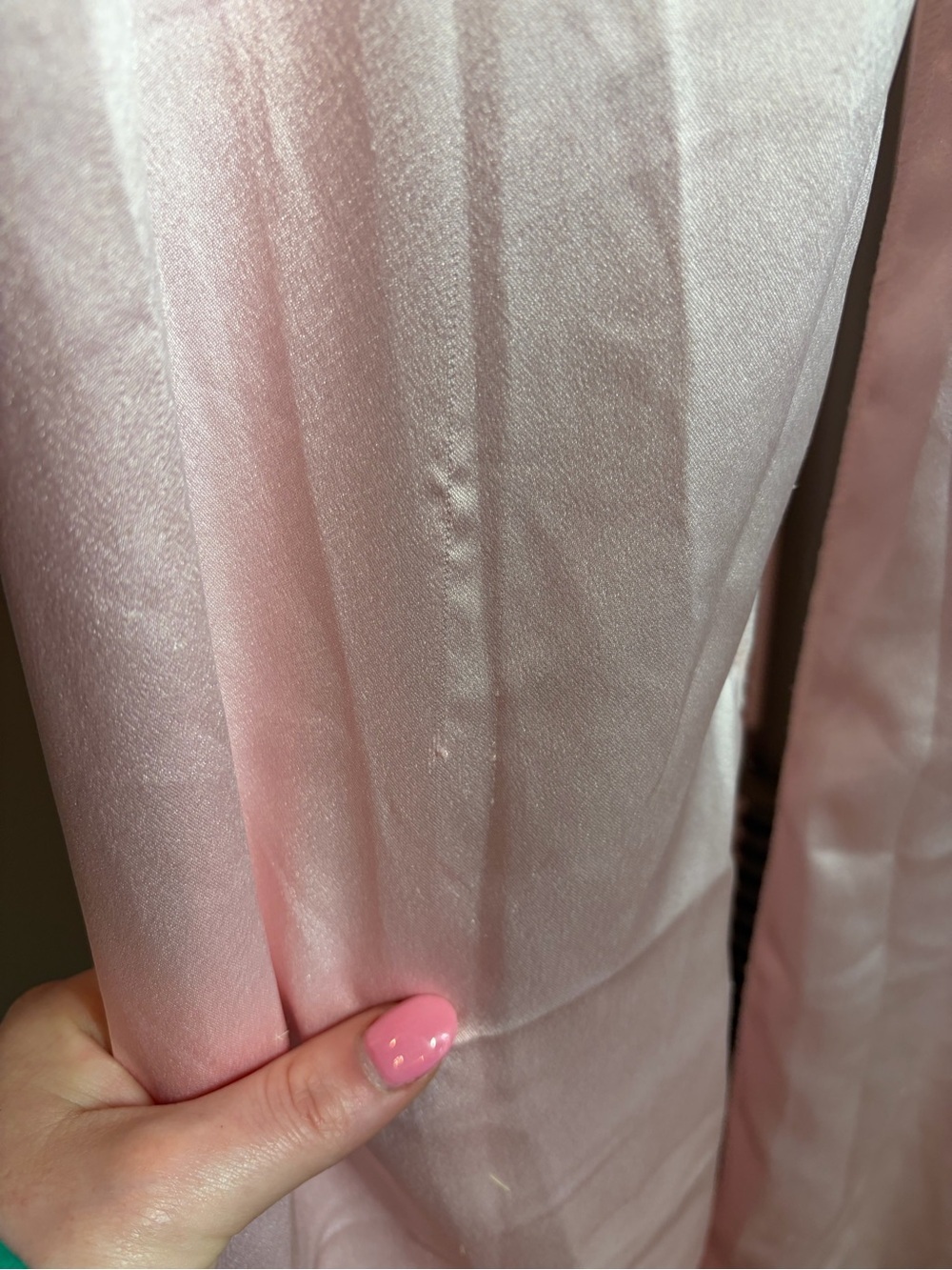 vintage pink satin coquette whimsical maxi romantic nightgown cape dress - Picture 8 of 13